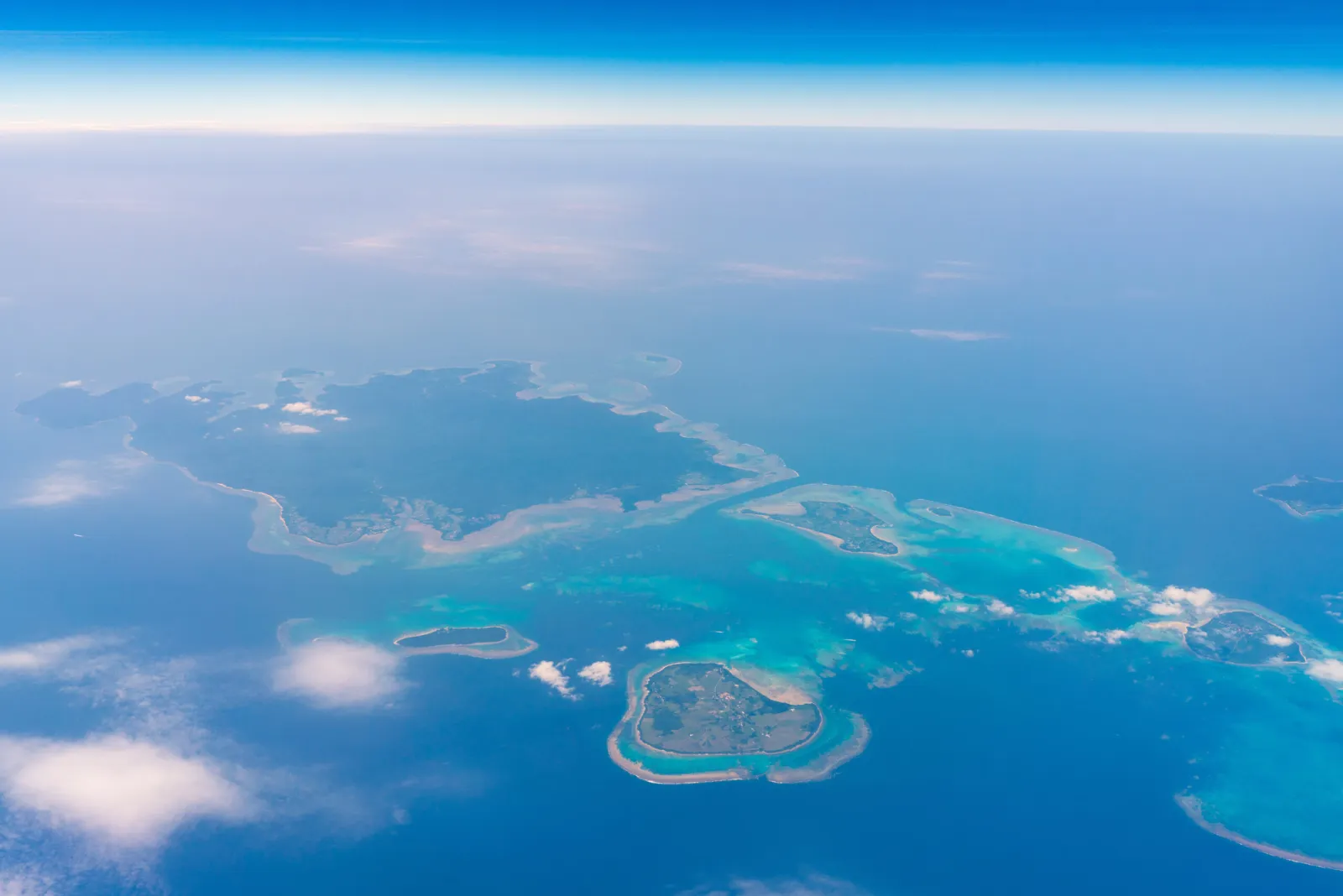 空から見た西表島